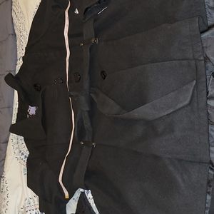 Madden Girl 3X Women's Plus Black Dress Peacoat Belted, Flounce